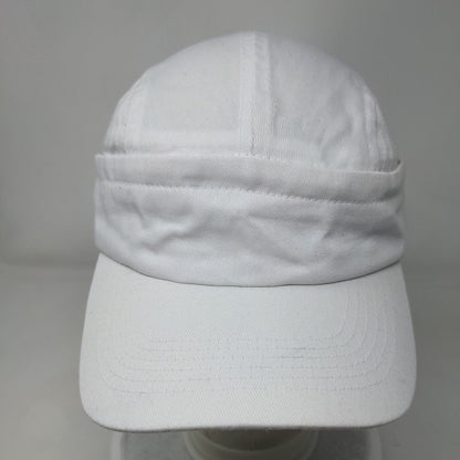 Unbranded Strapback 5 Panel Cap White OSFA Adjustable Blank Polyester Blend