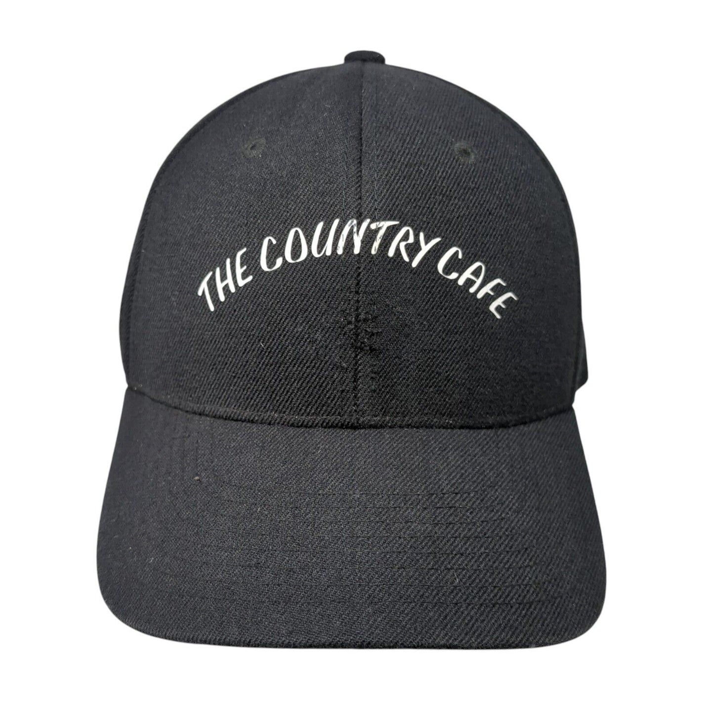 The Country Cafe Strapback Hat Black One Size Adjustable 6 Panel Decky
