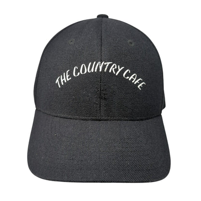 The Country Cafe Strapback Hat Black One Size Adjustable 6 Panel Decky