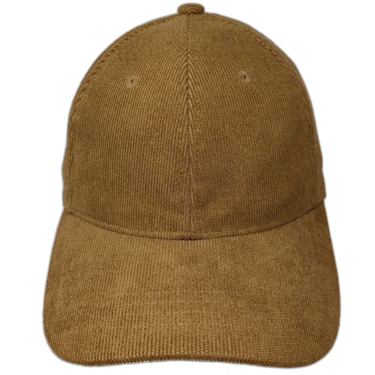 Brown Baseball Cap One Size Corduroy Adjustable Slideback 6-Panel Blank Hat