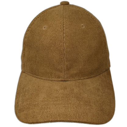 Brown Baseball Cap One Size Corduroy Adjustable Slideback 6-Panel Blank Hat