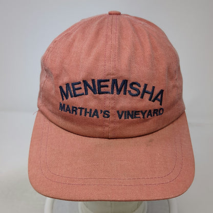 New England Cap Red One Size Baseball Menemsha Marthas Vineyard Made in USA Hat
