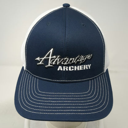 Richardson Trucker Hat Blue White One Size Advantage Archery Logo Mesh Snapback