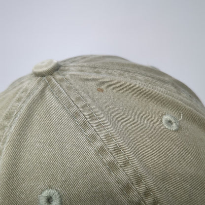 Falcon Baseball Cap Beige Green One Size Leather Strapback Eptam Logo Hat