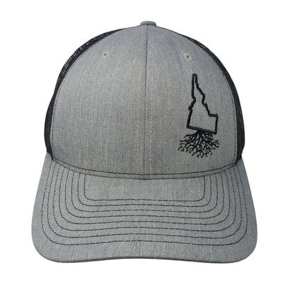 Idaho Roots Snapback Mesh Back Trucker Hat Gray One Size Colorblock