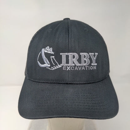 Irby Excavation Snapback Trucker Hat Black OS Adjustable Mesh Back Richardson