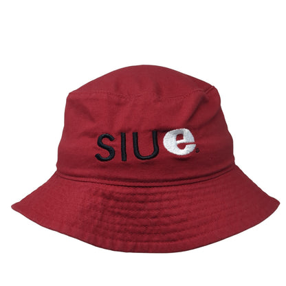 SIUE Bucket Hat Red One Size Embroidered Solid Outdoor Cotton Big X