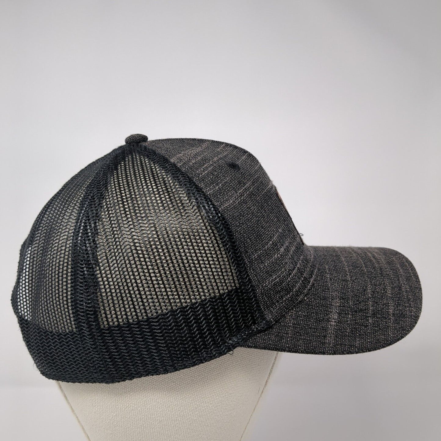 Sheep Dog Leather Patch Snapback Trucker Hat Gray One Size Mesh Back