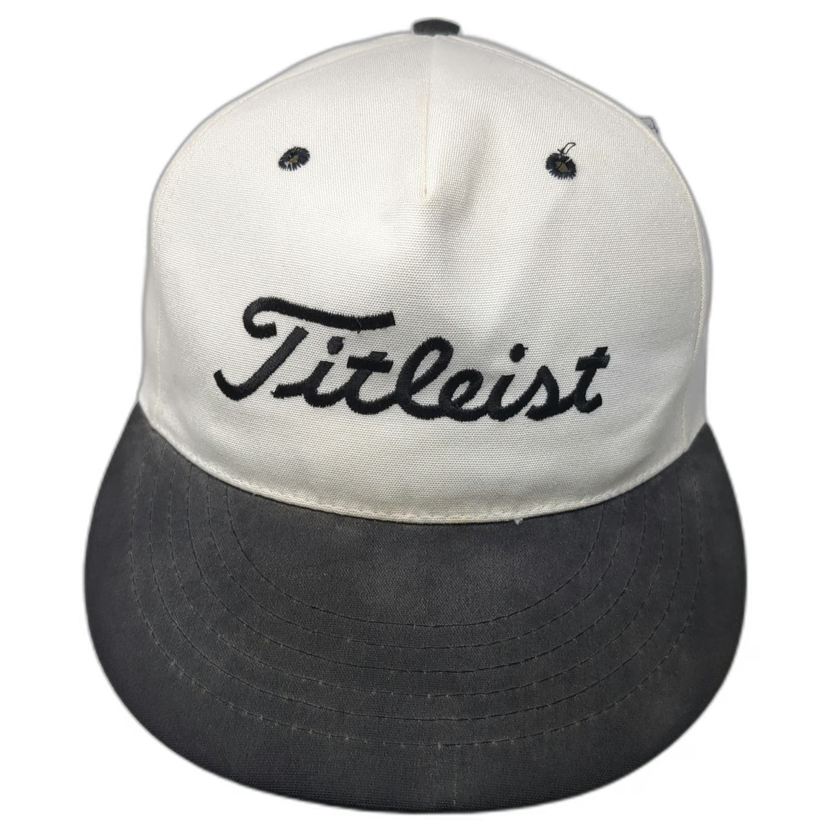 Titleist 5 Panel White Hat S Texace Golf Black Bill Green Underbrim USA Vintage