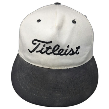 Titleist 5 Panel White Hat S Texace Golf Black Bill Green Underbrim USA Vintage