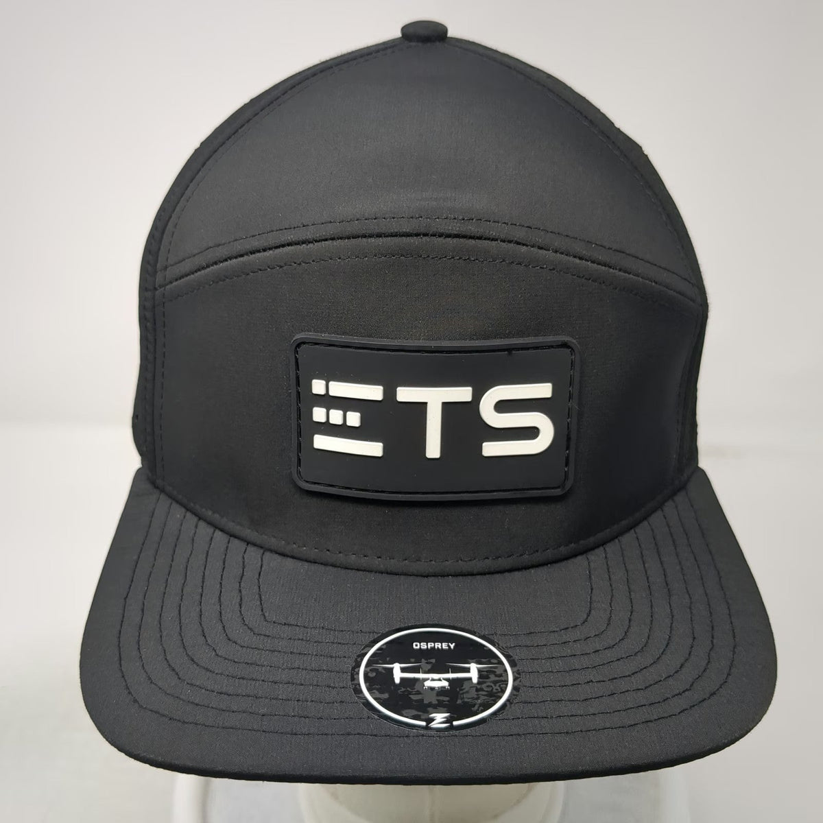 Zapped Trucker Hat Black One Size Perforated Mesh Snapback ETS Rubber Patch Flat