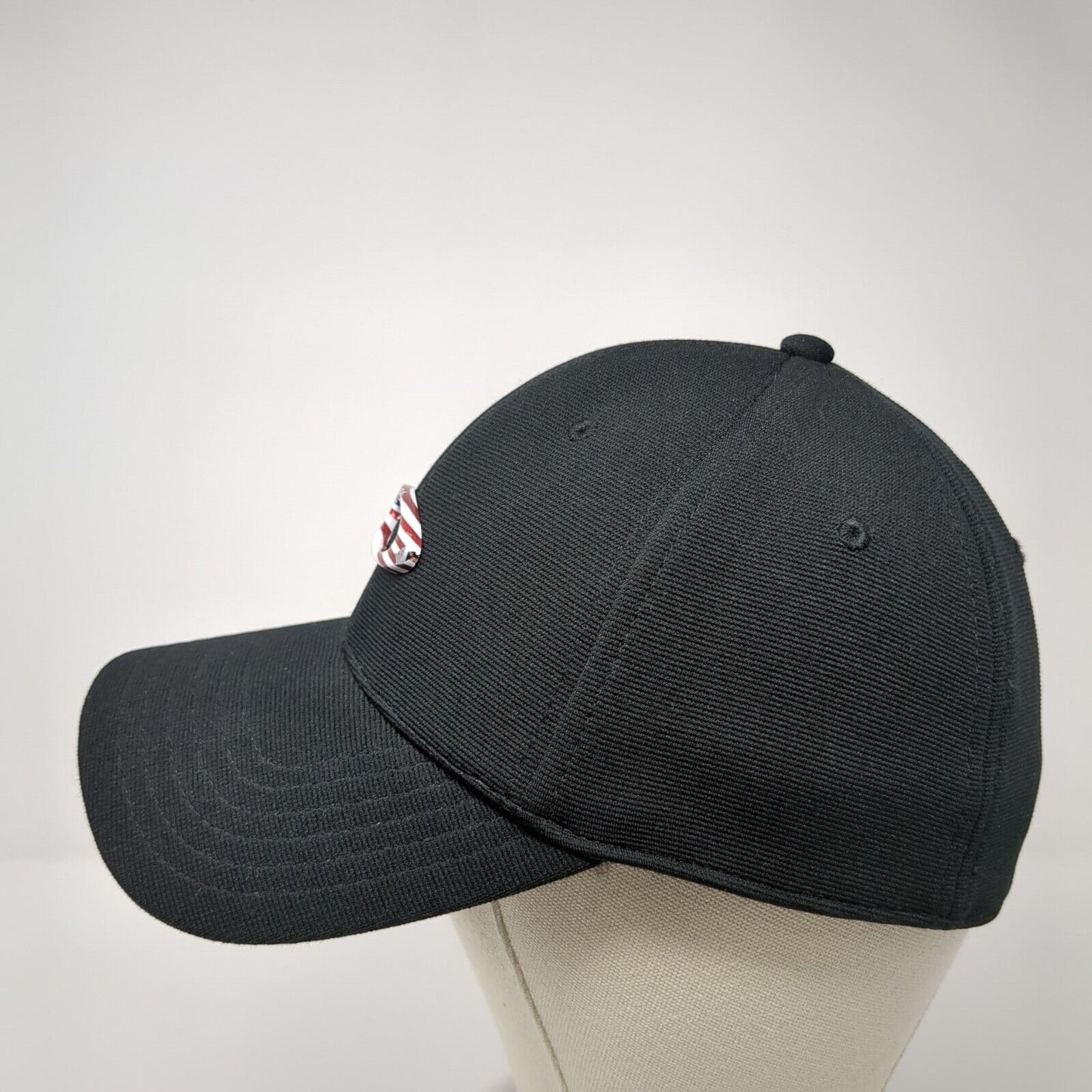 Oakley USA Flag Logo Fitted Hat Black S/M Classic Low A-Flex 6 Panel
