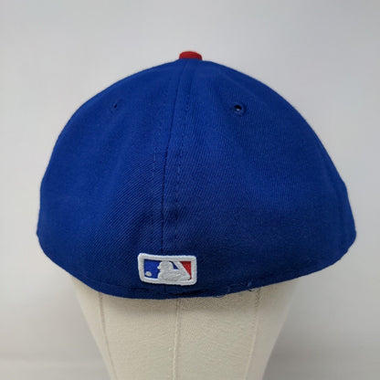 New Era Men's 59Fifty Fitted Hat Blue Size 7 3/4 Chicago Cubs Embroidered Logo