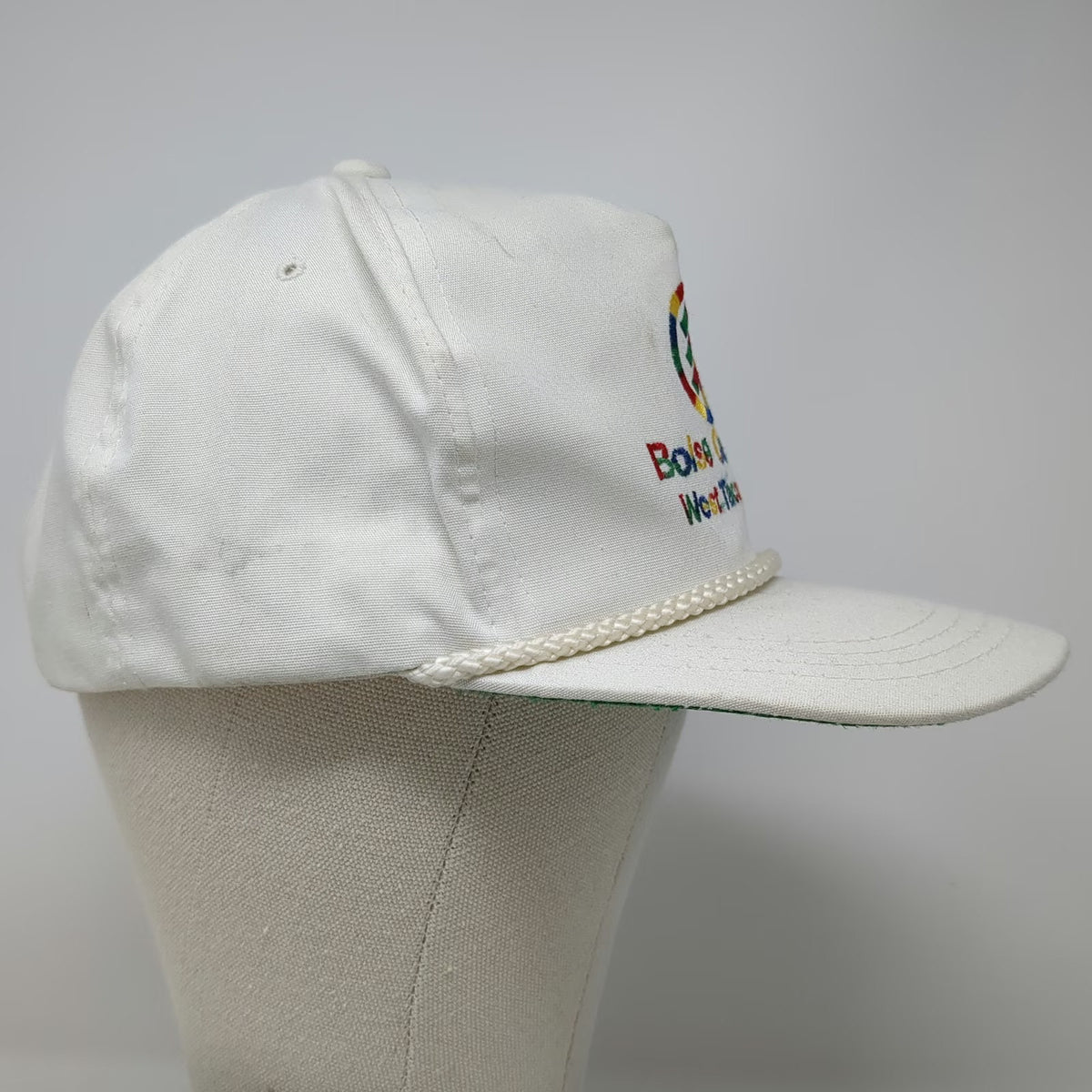 Yupoong 5 Panel White One Size Hat Boise Cascade West Tacoma Mill Rope Brim