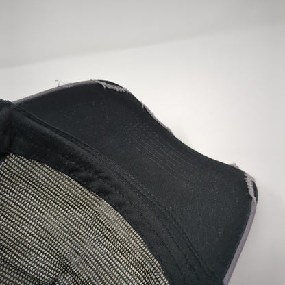 Ha Snapback Trucker Hat Gray One Size Adjustable Mesh Back Distressed Blank