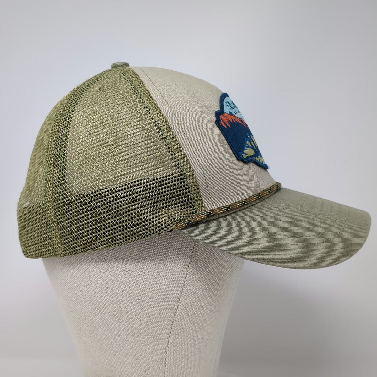 Sendero Provisions Co. Trucker Hat Green One Size Salmon River Patch Rope Mesh