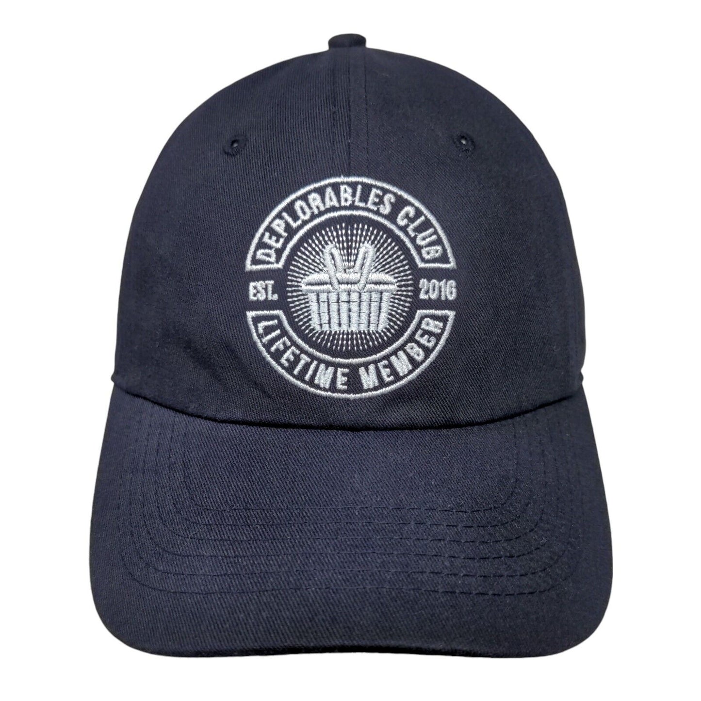 Deplorables Club Lifetime Member Slideback Hat Blue One Size Embroidered
