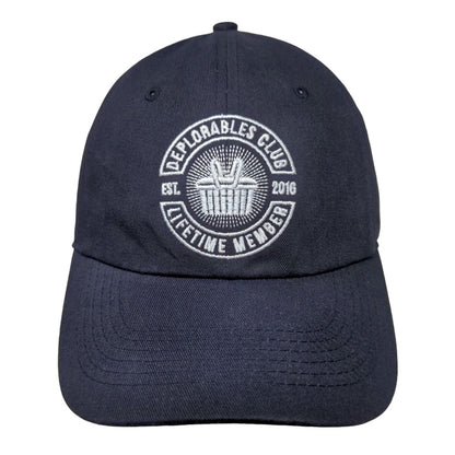 Deplorables Club Lifetime Member Slideback Hat Blue One Size Embroidered