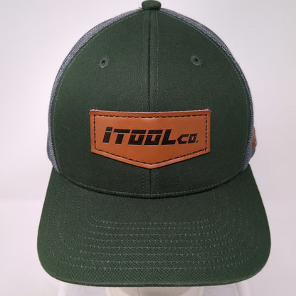 iTOOLco. Trucker Hat Green Gray One Size Mesh Snapback Logo Patch Workwear