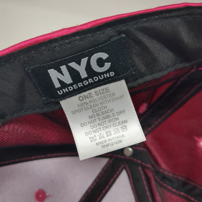 NYC Underground Slideback Hat Pink One Size Adjustable Embroidered