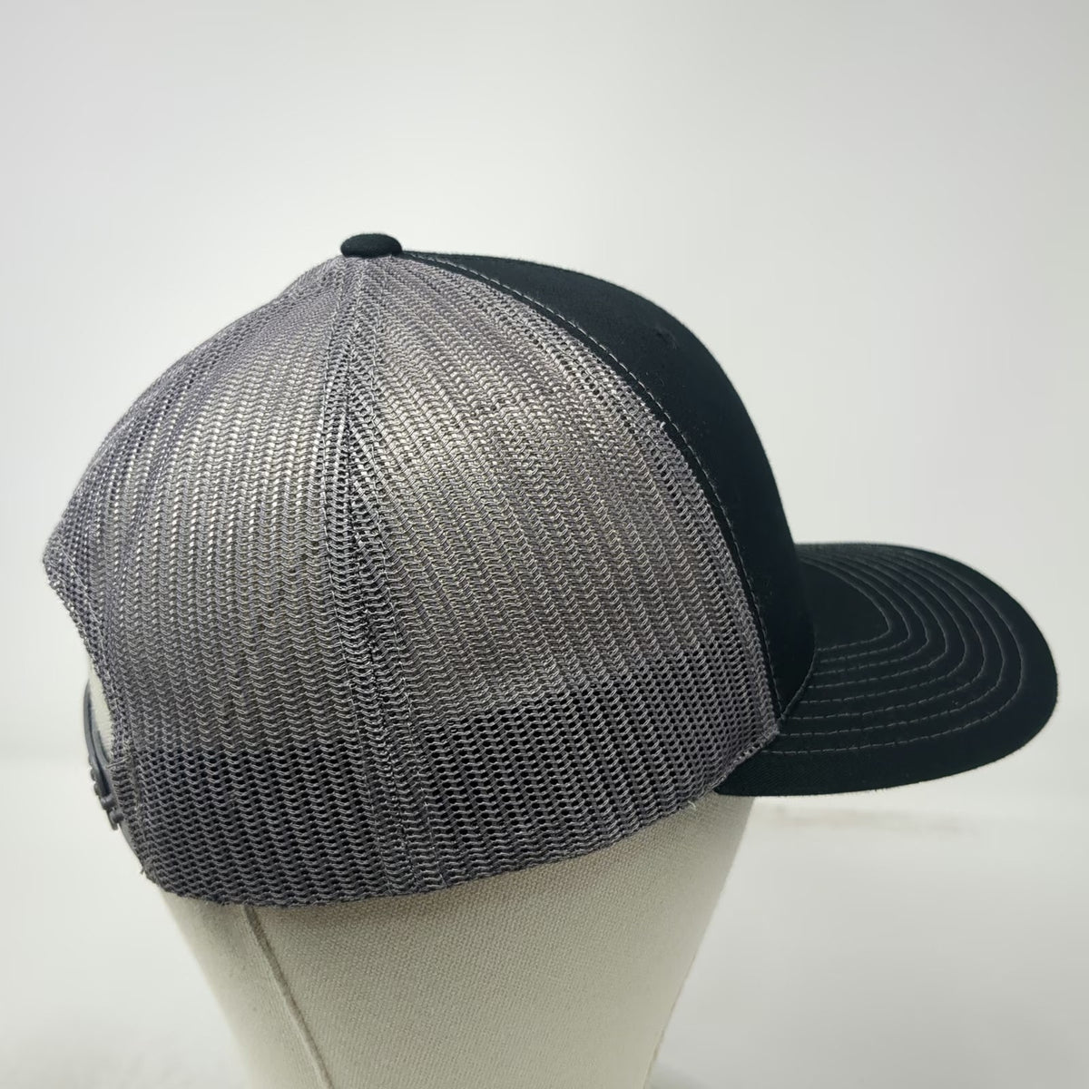 Richardson Trucker Hat Black Gray Red One Size Buck Nasty Mesh Back Snapback