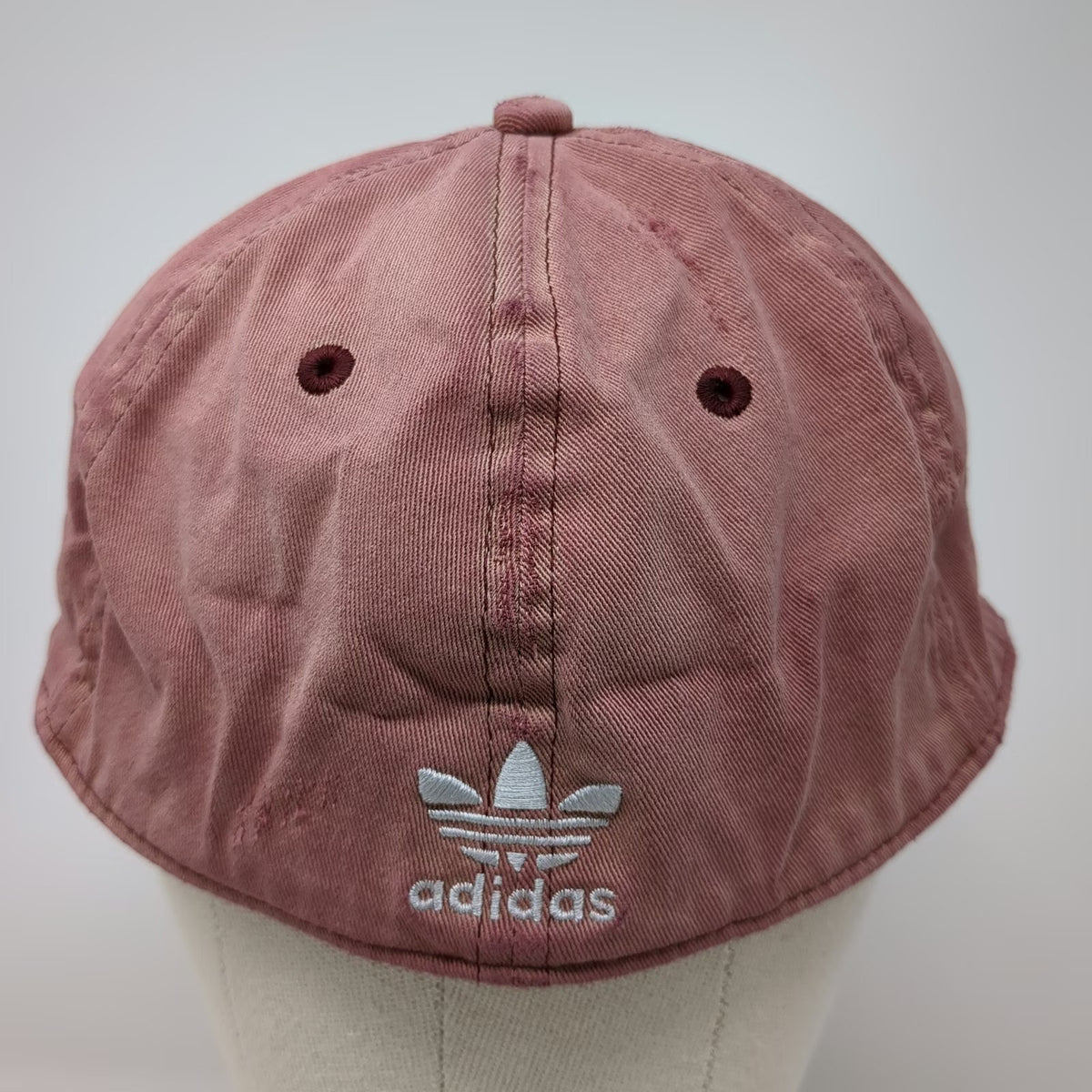 Adidas Baseball Cap Red XL Fitted Trefoil Logo Patch Flex 6-Panel Stretch Hat
