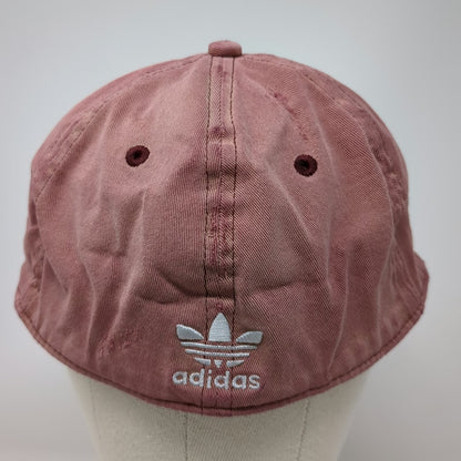 Adidas Baseball Cap Red XL Fitted Trefoil Logo Patch Flex 6-Panel Stretch Hat