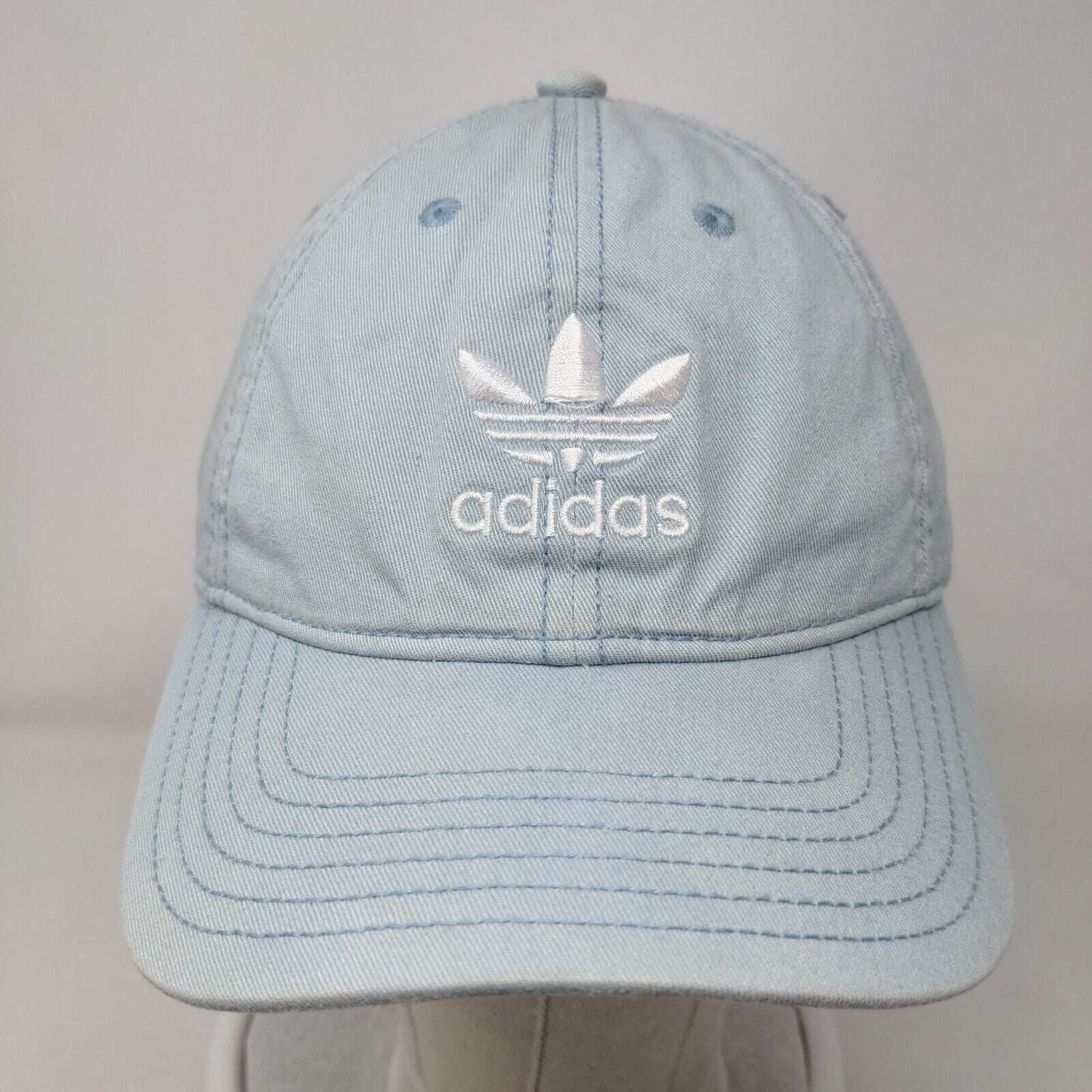 Adidas Slideback Hat Blue OSFM Adjustable Embroidered Vented Holes 6 Panel