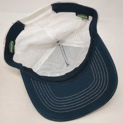 Green Devil Trucker Hat Blue White One Size Maverick Air Bump Cap Mesh Snapback