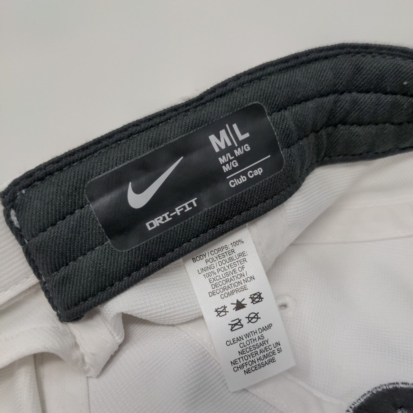 Winners Circle Strapback Hat White M/L Adjustable Nike Club Cap Dri-Fit
