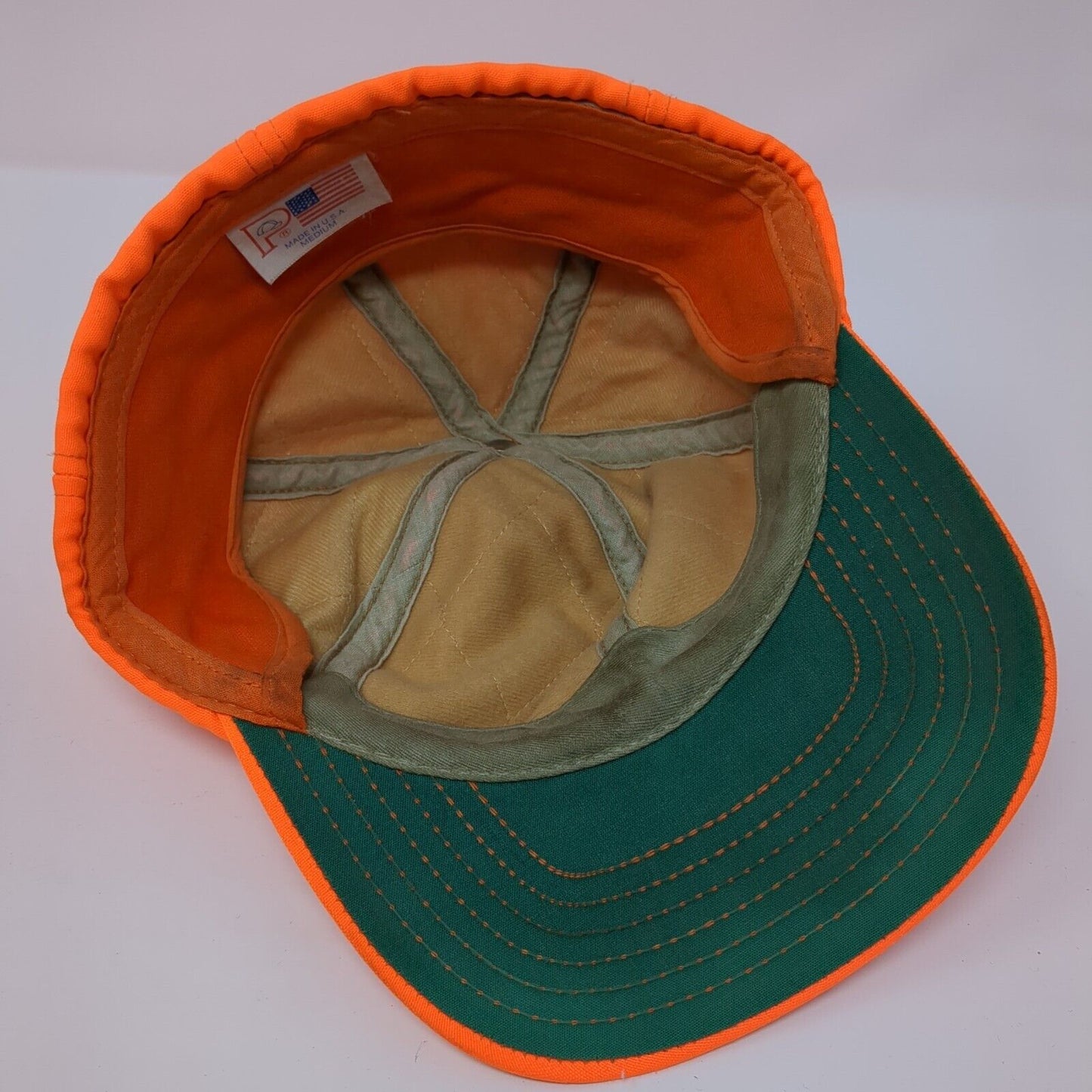 Unbranded Fitted Hat Orange Medium Lightweight 6 Panel Solid Blank