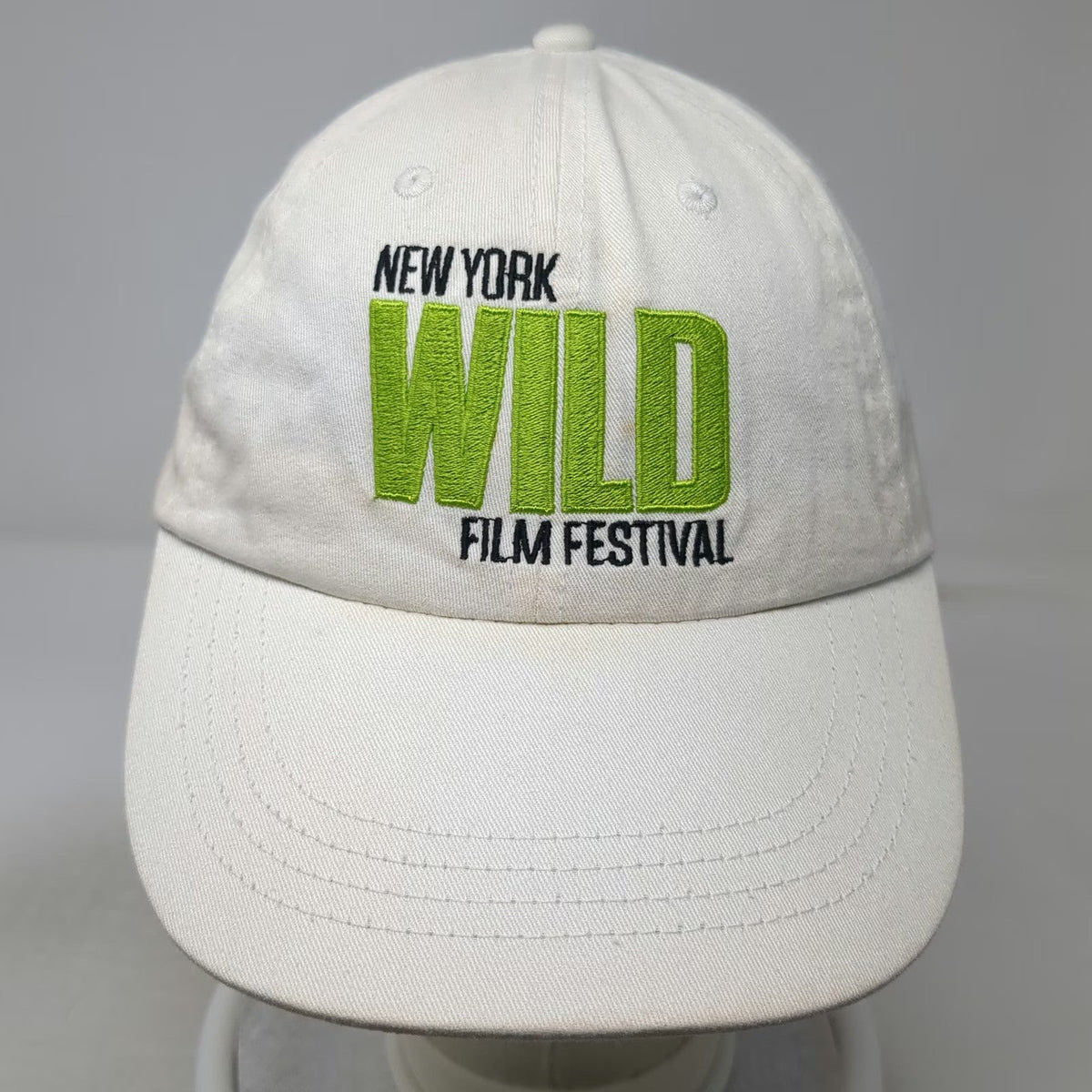 Anvil Baseball Cap White One Size New York Wild Film Festival Slideback Cotton