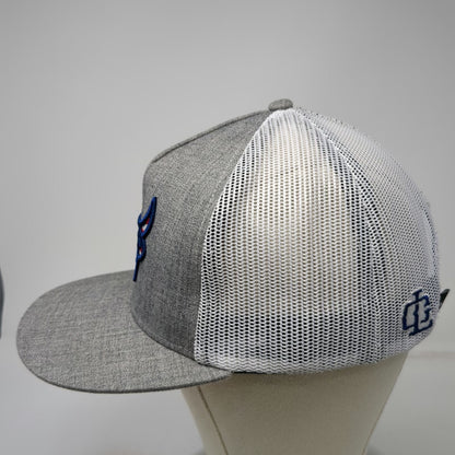 Lost Calf Trucker Hat Gray One Size Steer Bull American Flag Underbrim Snapback