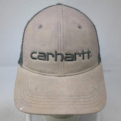 Carhartt Trucker Hat Gray One Size Snapback Mesh Logo Canvas Work Hat