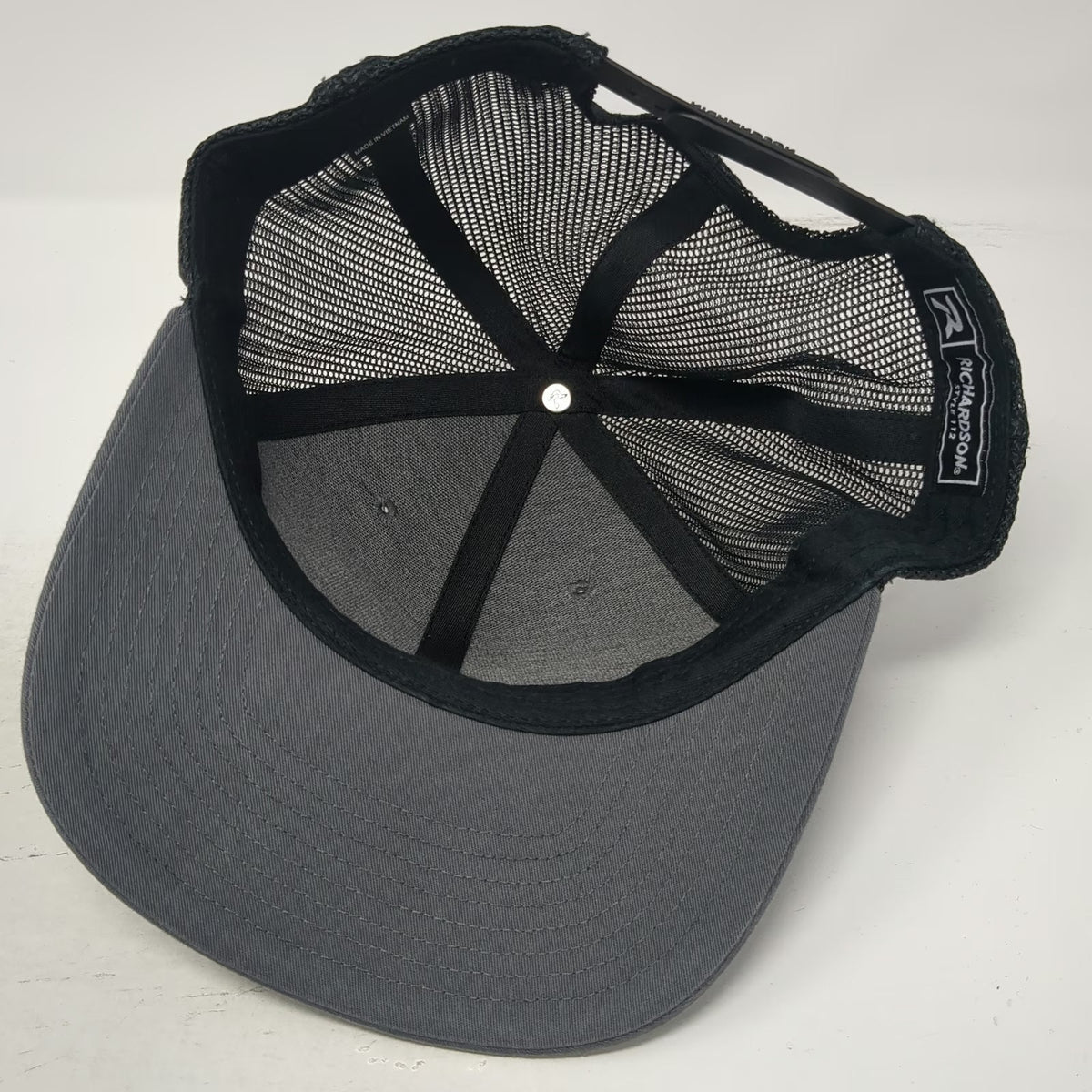 Richardson Trucker Hat Gray One Size Snapback T-Zers Shirt Shop Patch Mesh 112