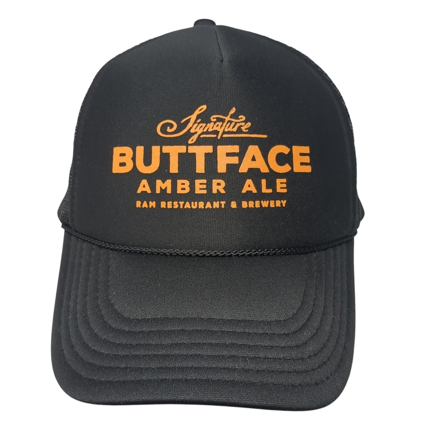 Signature Buttface Amber Ale Ram Restaurant & Brewery Trucker Hat Black OS Otto