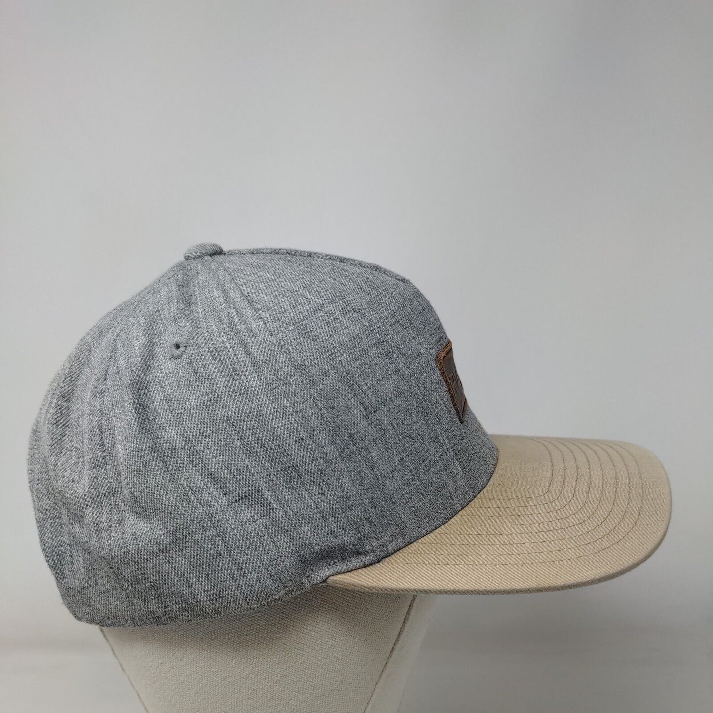 RVCA Snapback Hat Multi Mid Fit Leather Patch Colorblock Vent Holes