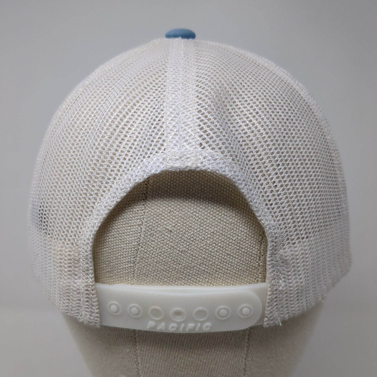 2🌼8 Snapback Trucker Hat Blue One Size Adjustable Mesh Back Pacific Headwear