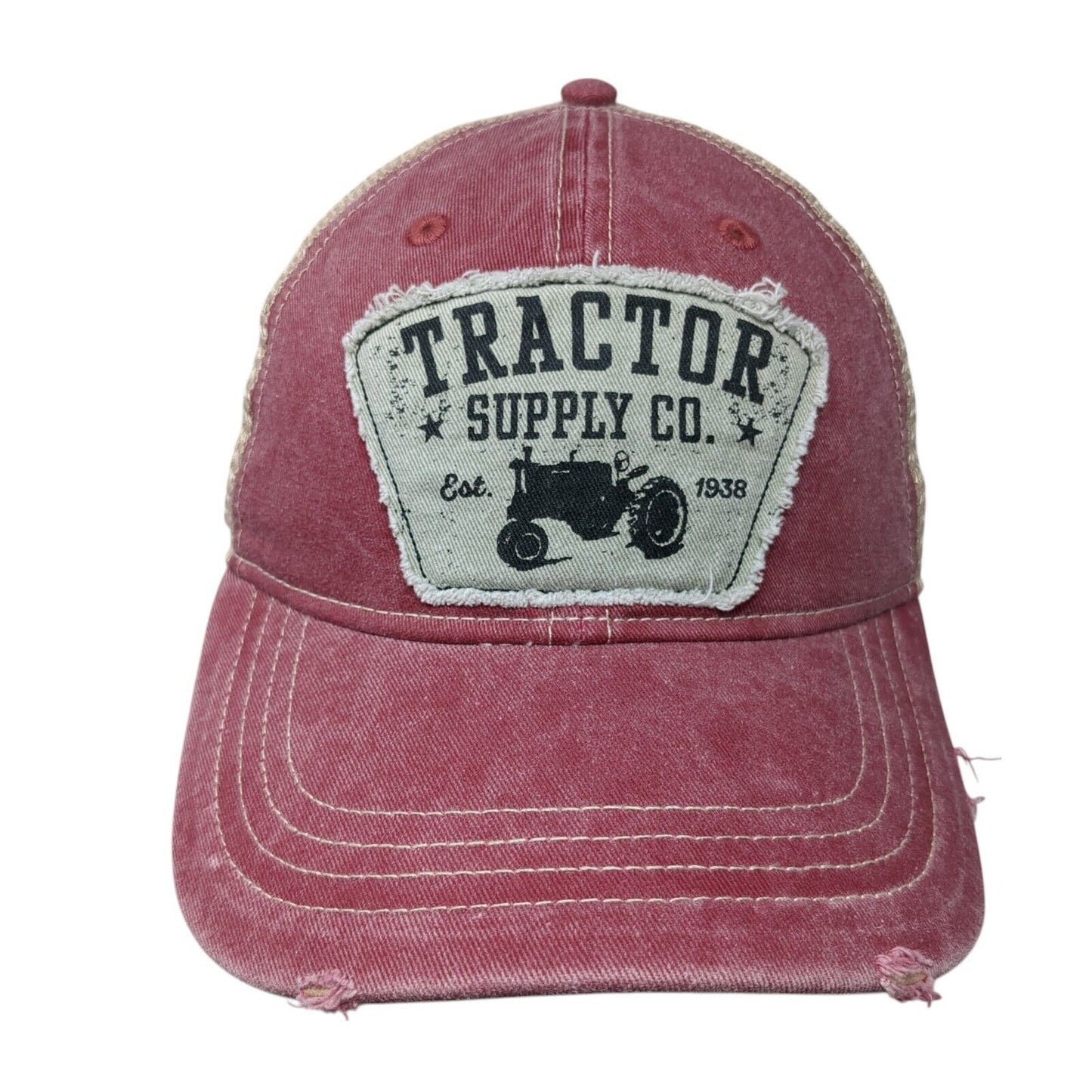 Tractor Supply Co. Patch Trucker Hat Red One Size Mesh Back Colorblock