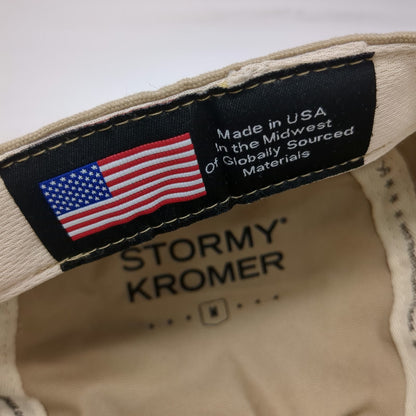 Stormy Kromer Baseball Cap Beige M Made in USA 5 Panel Embroidered Cotton Hat