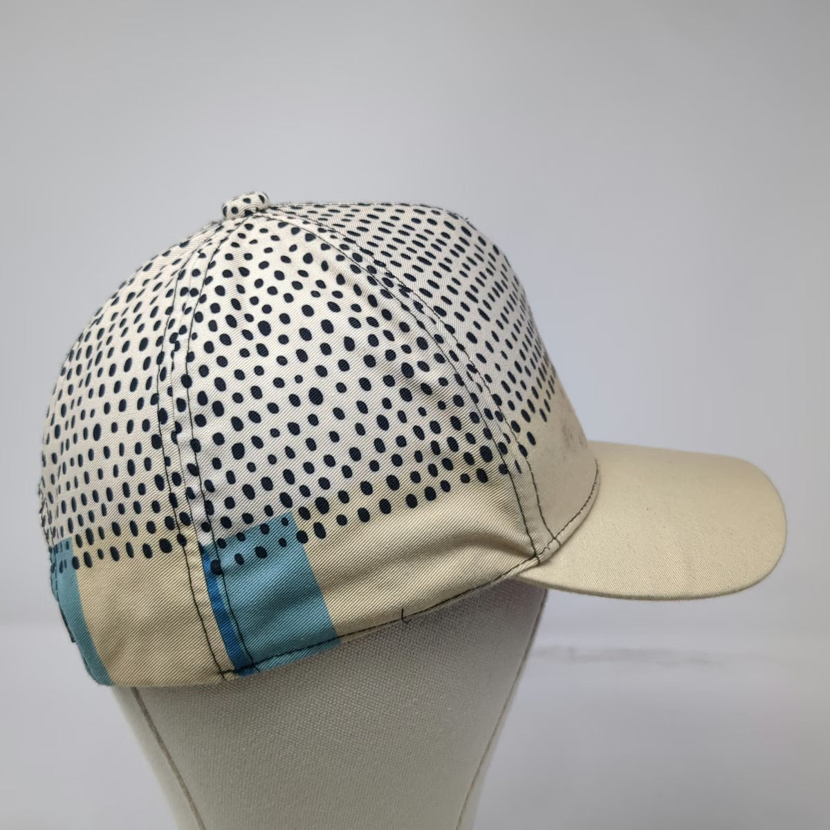 5 Panel Hat Beige Blue Orange Black One Size Abstract Pattern Dots Stripes