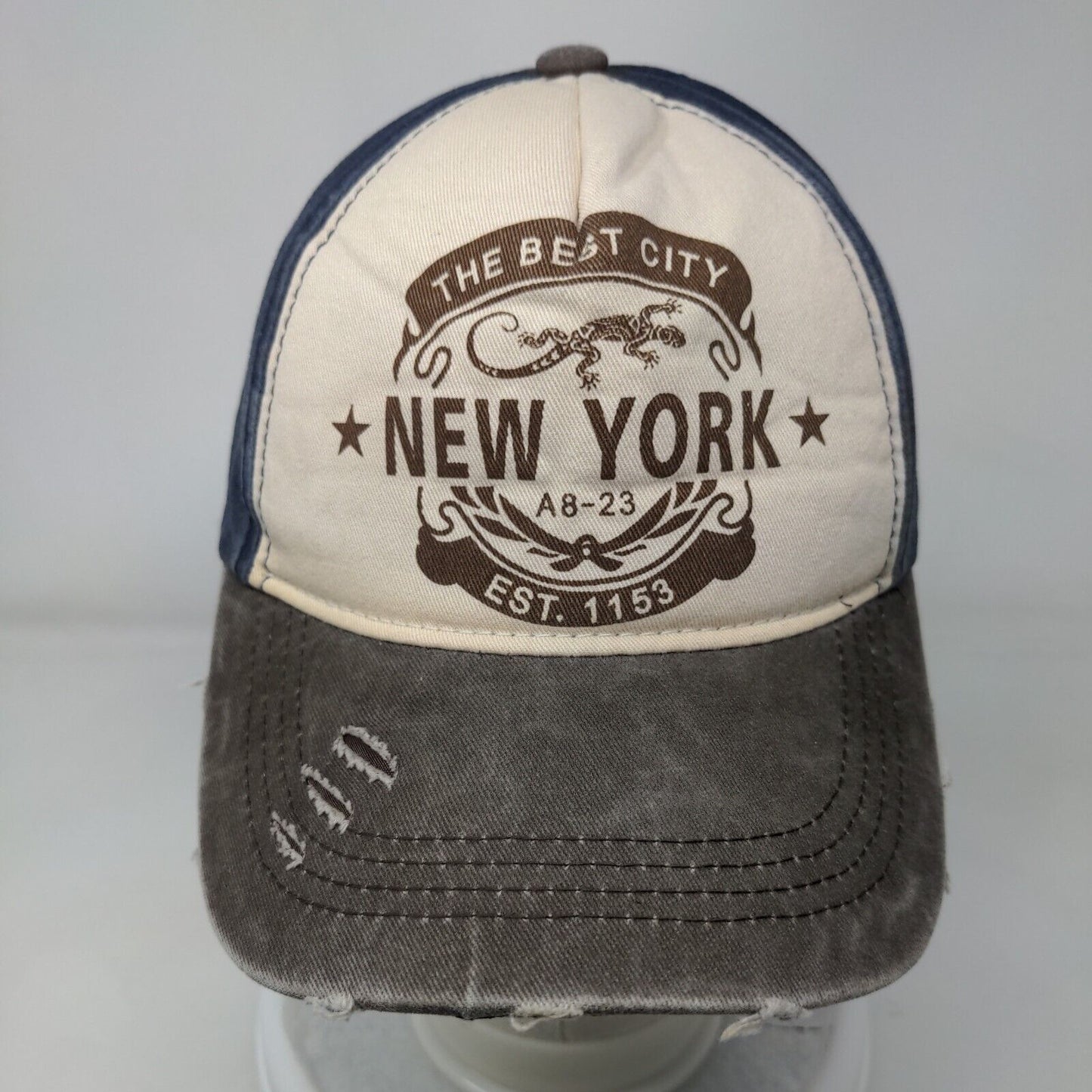 The Best City New York Est. 1153 Slideback Hat Multicolor One Size Distressed