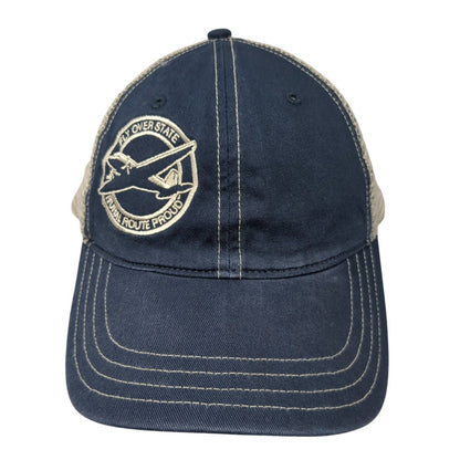 Fly Over State Rural Route Proud Snapback Trucker Hat Blue One Size
