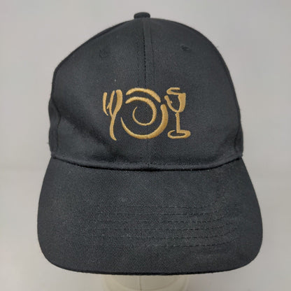 Teamworld Men's Snapback Hat Black Embroidered Dish Wineglass Logo