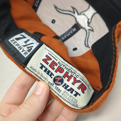 Texas Longhorns NCAA Zephyr Cap Brown 7 1/4 Fitted Embroidered Logo The Z Hat