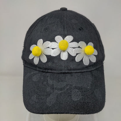 Daisy Strapback Hat Black One Size Adjustable 6 Panel Wonder Nation