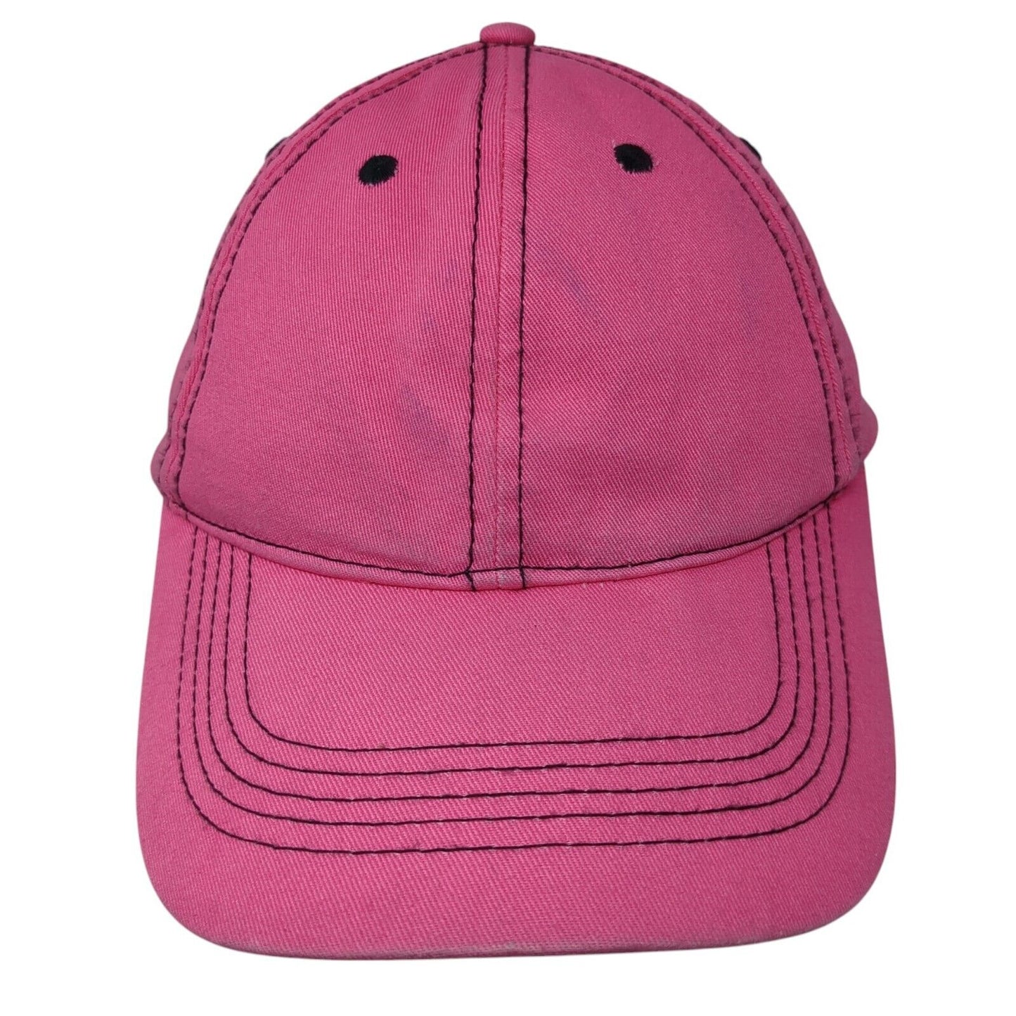 Unbranded Strapback Hat Pink One Size Solid 6 Panel Adjustable Blank