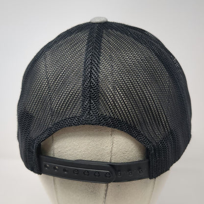 Sport-Tek Trucker Hat Gray One Size Mesh Snapback Thin Yellow Line American Flag