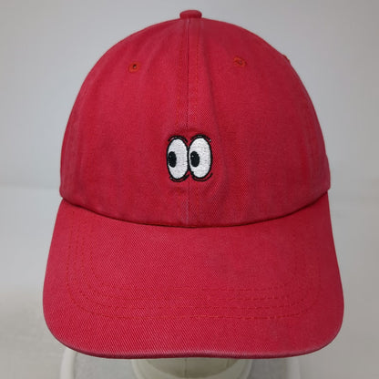 City Hunter Baseball Cap Red One Size Slideback Cotton Cartoon Eyes Graphic Hat