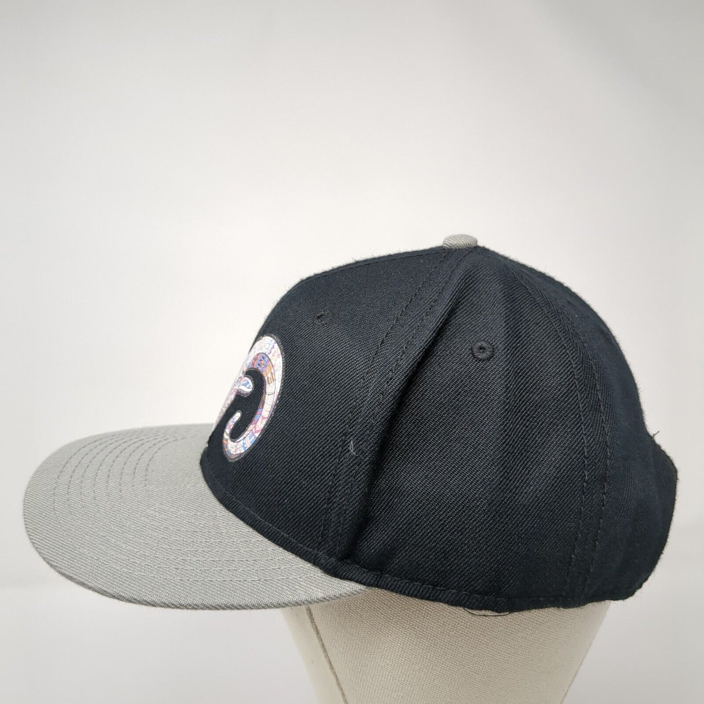 Otto Snapback Hat Black One Size Adjustable Big Horn Colorblock 6 Panel